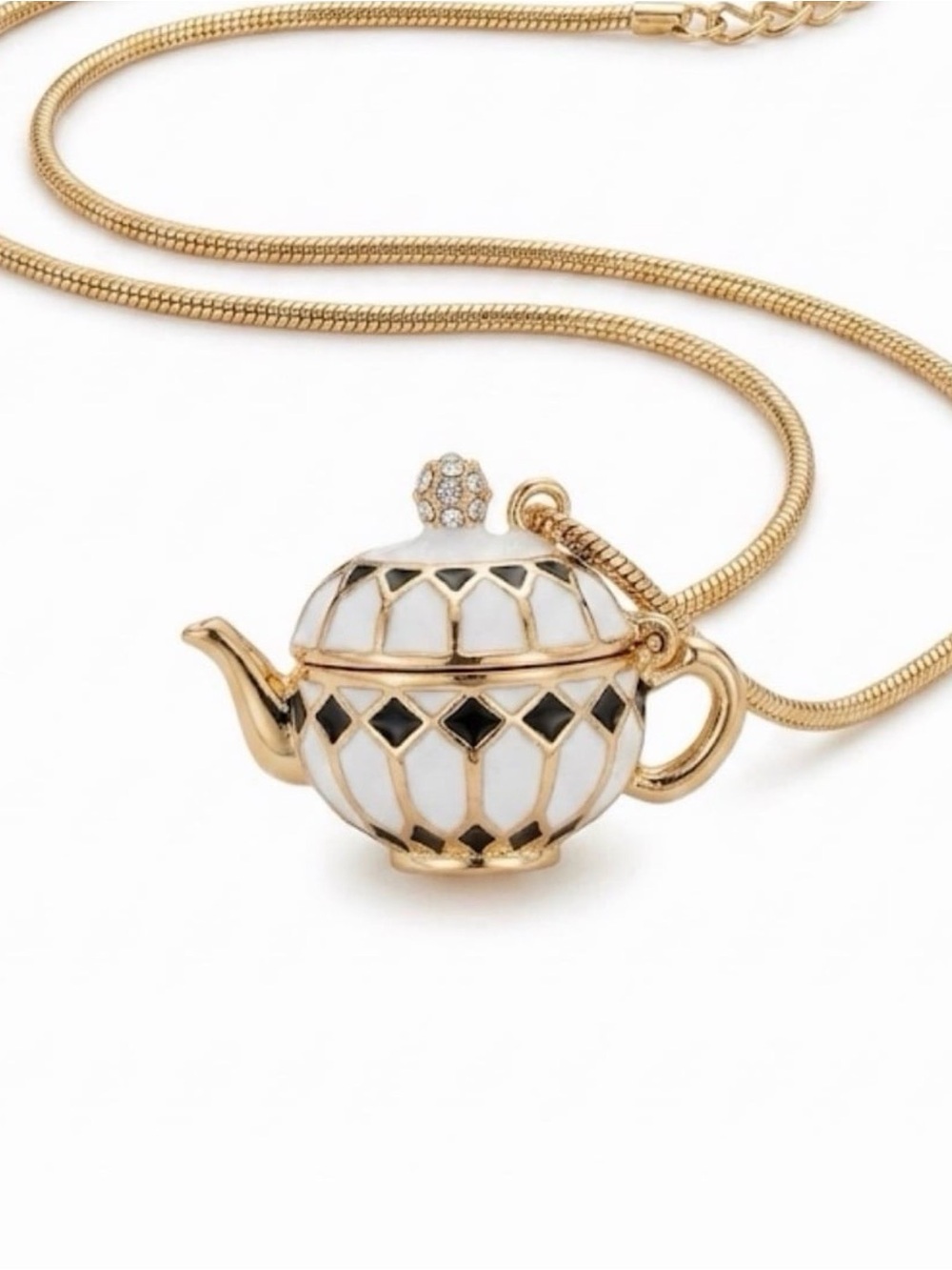 True to Form adjustable teapot locket necklace